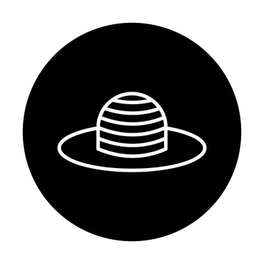 Güneş Şapkası simgesinin vektör illüstrasyonu 