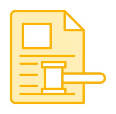 Açık artırma ya da Yargıç Tokmak simgesi düz stilde