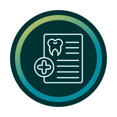 Diş sağlığı hizmetleri, Reçete ikonu vektör çizimi tasarımı