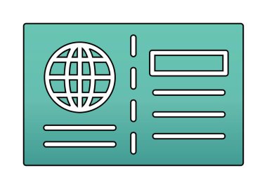 Kartpostal simgesi, vektör illüstrasyonu basit tasarım