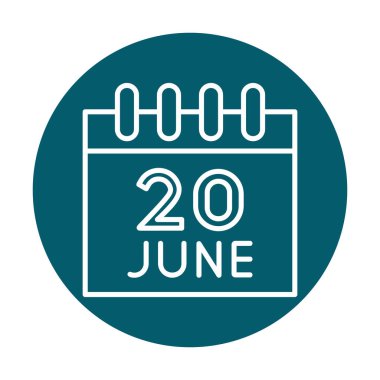 Takvim simgesi tasarımı, vektör illüstrasyonu, Dünya Mülteci Günü tarihi