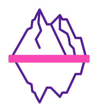 Arkaplanda izole edilmiş Iceberg vektör simgesi.