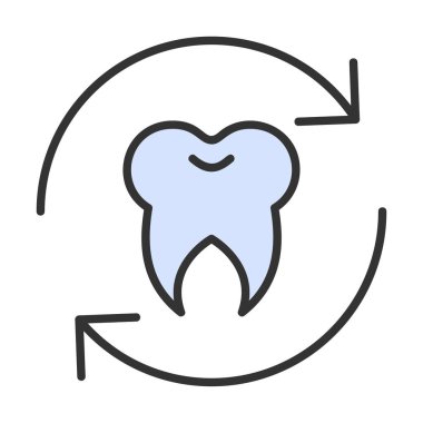 Diş Tedavi simgesi, vektör illüstrasyonu  