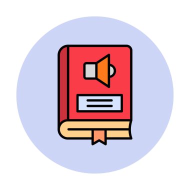 Basit Ses Kitabı simgesi, vektör illüstrasyonu