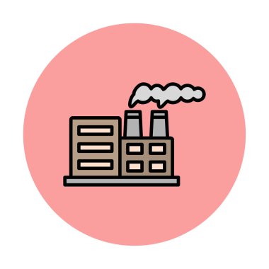 Nükleer santral ikon vektörü. İnce çizgi işareti. izole edilmiş sınır sembolü çizimi