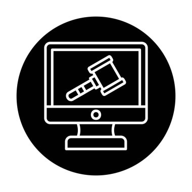 Çevrimiçi açık artırma simgesi, vektör illüstrasyonuName 