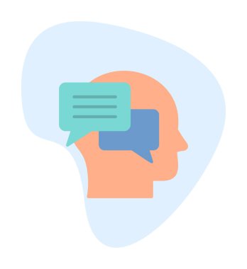 Sohbet ileti simgesi, vektör illüstrasyonu 