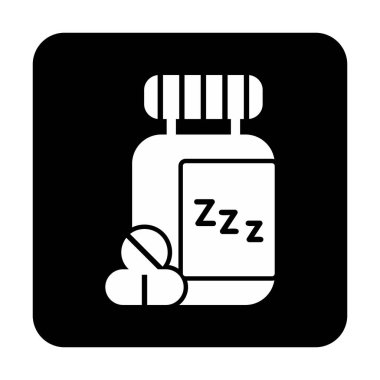 Uyku Hapları Şişesinin vektör çizimi 