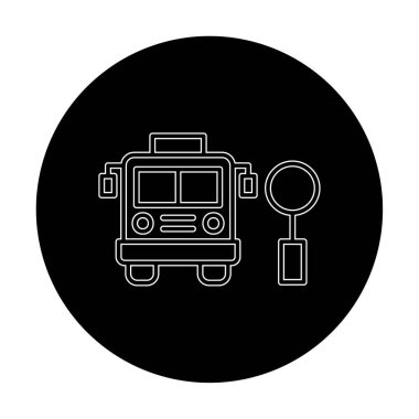 Otobüs Durağı vektör düz simgesi simgesi