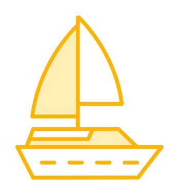 Basit tekne simgesi, vektör illüstrasyonu