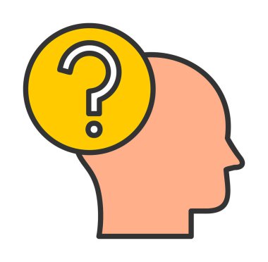 İnsan başlı soru işareti, satır biçimi simgesi 