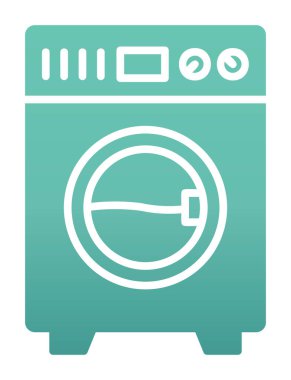 çamaşır makinesi simgesi. Basit resimleme