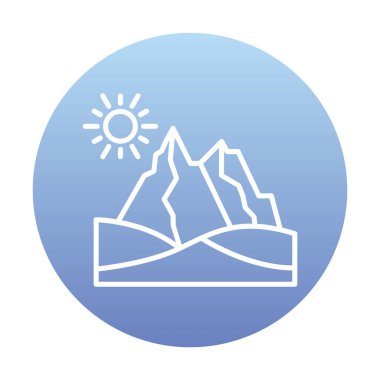 Çöl dağı manzara ikonu vektör illüstrasyon tasarımı