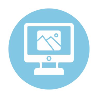 Comoputer galeri simgesi, vektör illüstrasyonu