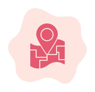 Konum iğnesi, vektör illüstrasyonlu harita simgesi