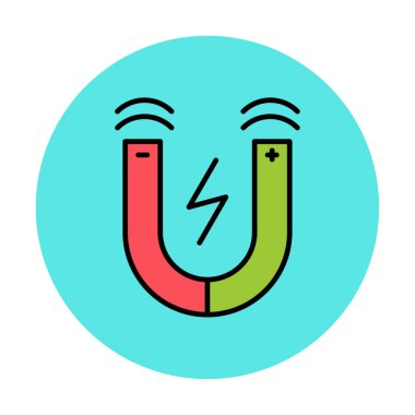 Manyetik alan simgesi, vektör illüstrasyonu