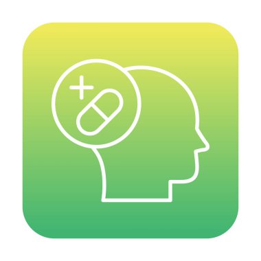 Tıbbi ve sağlık ikonu, vektör illüstrasyon. Ruh Sağlığı Konsepti                                    