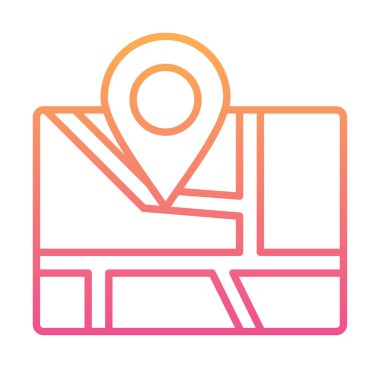 Konum iğnesi, vektör illüstrasyonlu harita simgesi