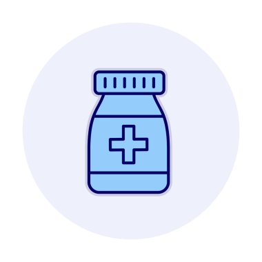 Düz tarzda ilaç şişesi simgesi 