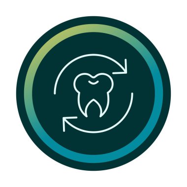 Diş Tedavi simgesi, vektör illüstrasyonu  