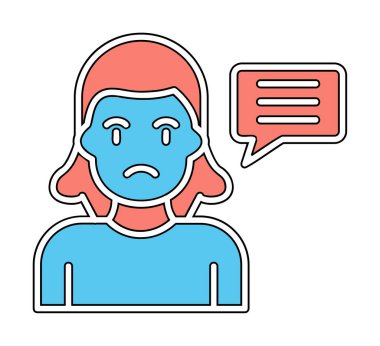 Sohbet ileti simgesi, vektör illüstrasyonu 