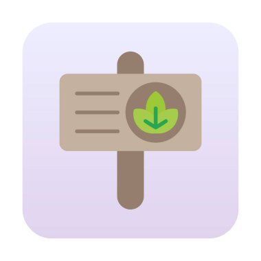 Yapraklı pankart. Web simgesi basit bir illüstrasyon. Bastır Yeşil kavram                        