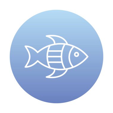 balık yassı simgesi, vektör illüstrasyonu