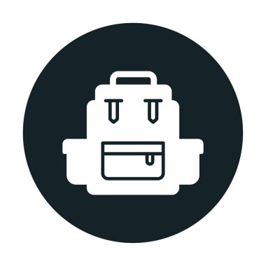 Sırt çantası ikon vektörü. Okul sırt çantası tabelası. izole edilmiş sınır sembolü çizimi