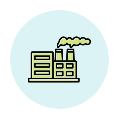 Nükleer santral ikon vektörü. İnce çizgi işareti. izole edilmiş sınır sembolü çizimi