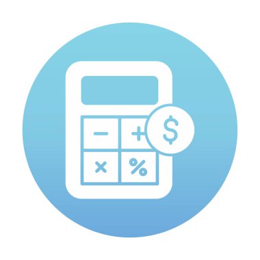 hesap makinesi düz simgesi, vektör illüstrasyonu