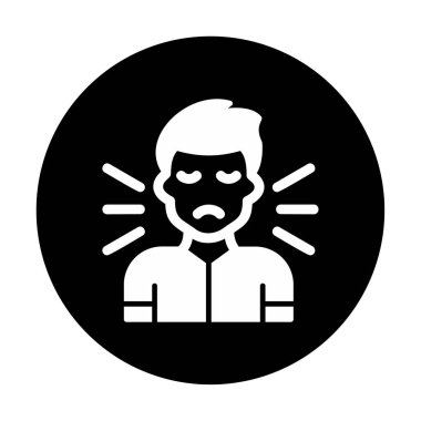 Korkmuş adam simgesi, korku konsepti, vektör illüstrasyonu