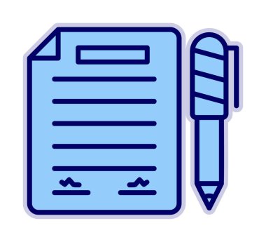 contract icon, vector illustration simple design