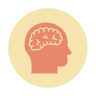 Basit bir beyin simgesi. düz tasarım biçimi 