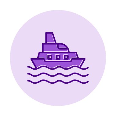 Gemi simgesi, vektör illüstrasyonu