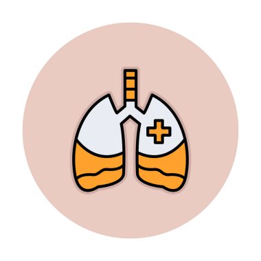 akciğer simgesi, vektör illüstrasyonu  