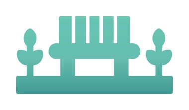 Park bankının ikonu. Düz renk tasarımı. vektör illüstrasyonu