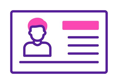 Visa belgesi simgesinin vektör illüstrasyonu 