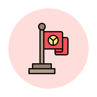 Barış bayrağı simgesi, vektör illüstrasyonu 