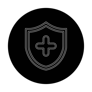 çapraz simgeli kalkan, vektör illüstrasyonu 