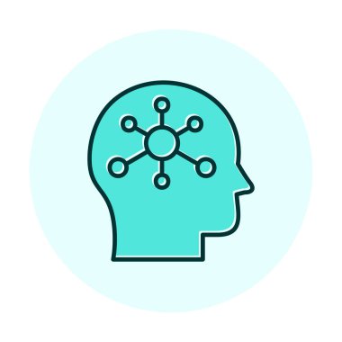 Psikoloji işaret tasarımlı beyin simgesi