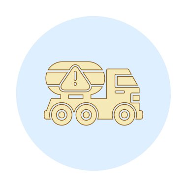Dikkat simgesi çizimi olan kamyon   