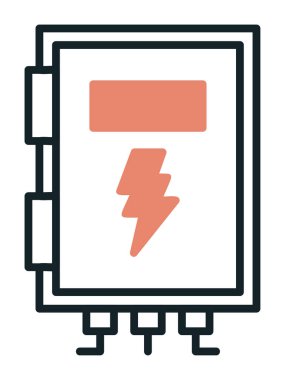 Güç simgesi, vektör illüstrasyonu. Yüksek Voltaj Kutusu              