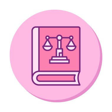 Adalet kitabı simgesi, vektör illüstrasyonu