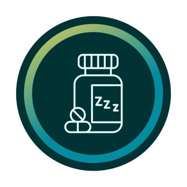 Uyku Hapları Şişesinin vektör çizimi 