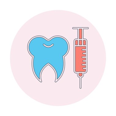 Diş bakımı anestezi ikonu vektör illüstrasyonu 