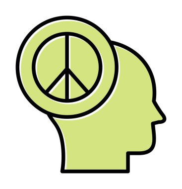 kafa simgesi barış sembolü, vektör illüstrasyonu basit tasarım