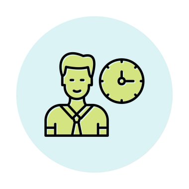 Çalışma Zamanı web simgesi vektör illüstrasyonu