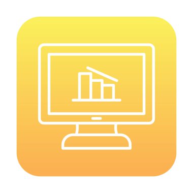 Çevrimiçi Veri Analizi vektör çizgi simgesi