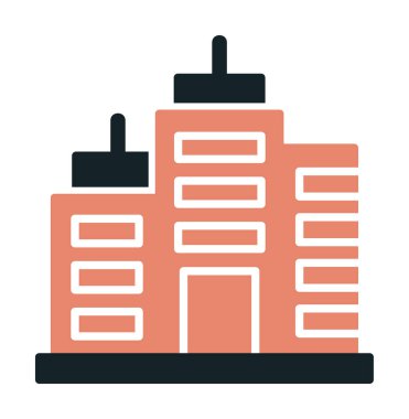 Şehir binası simgesi, vektör illüstrasyonu basit tasarım