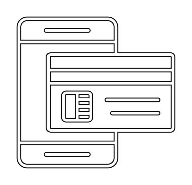 Basit Çevrimiçi Ödeme simgesi, vektör illüstrasyonu